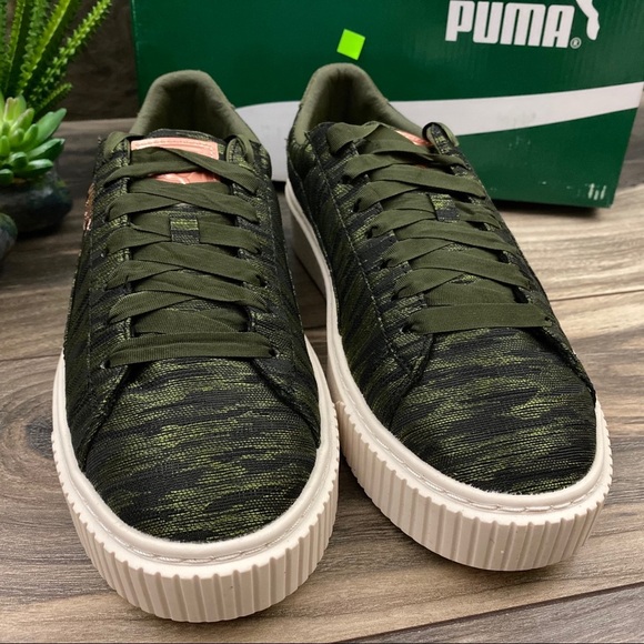 NIB Puma Basket Platform VR Sneaker Green 8 - Picture 4 of 13